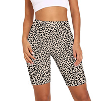 Lato Leopard serpentynowy nadruk gorące spodenki dla kobiet moda wysokiej talii Slim Sport spodenki dla motocyklisty Activewear kobieta Streetwear 2
